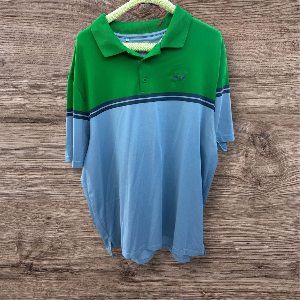 Under Armour Blue and Green HeatGear Shirt